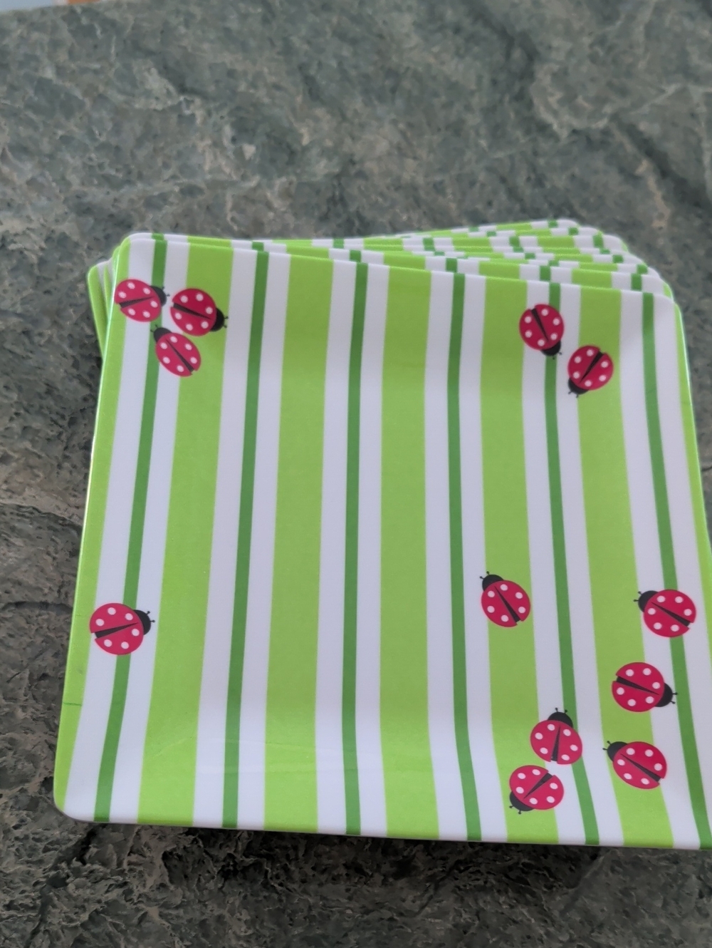 Melamine Plates with Ladybug Design Set Of 8